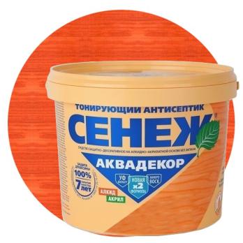 Антисептик тонирующий Сенеж Аквадекор 114 Рябина 2,5 кг
