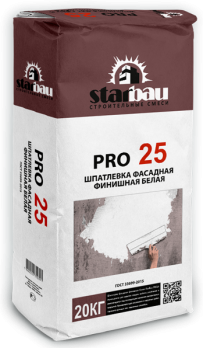 Starbau PRO 25 Шпатлевка фасадная финишная белая 20 кг