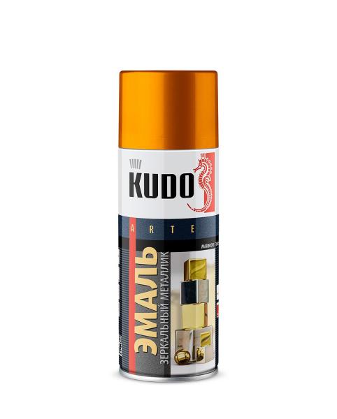 Эмаль универсальная зеркальный металлик Kudo KU-1034 Зеркальное золото 520 мл