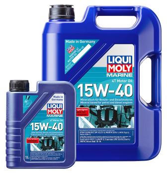 Минеральное моторное масло Liqui Moly Marine 4T Motor Oil 15W-40 для лодочных двигателей, 1 л