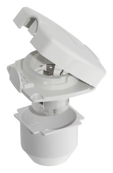 Розетка влагозащищенная, 30 А, хромированный пластик, IP56